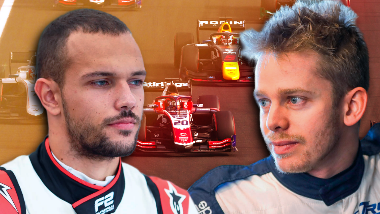 Luca Ghiotto (former F2 driver) and Alex Brundle (F2 commentator)